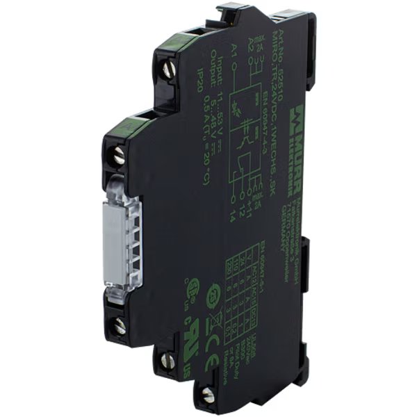 MIRO TR 24VDC SK OPTO-COUPLER MODULE, IN: 53 VDC - OUT: 48 VDC / 0, 5 A - 1 C/O , 12 mm screw term, Murr Elektronik, Mfr#: 52510